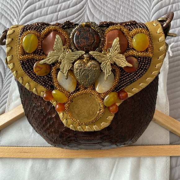 Python Sabbatha Rahzuardi 'MENTAWAI COLONIAL GOLD' genuine couture bag OOAK - Picture 2 of 13